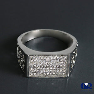 Men's Diamond Pinky Ring In 14K White Gold