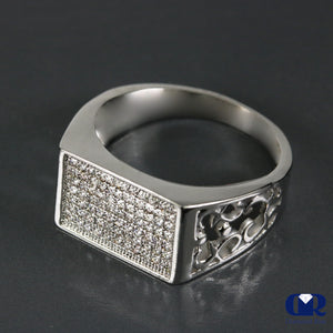 Men's Diamond Pinky Ring In 14K White Gold