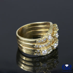 1.00 Ct Diamond Cocktail Ring Right Hand Ring In 18K Gold - Diamond Rise Jewelry