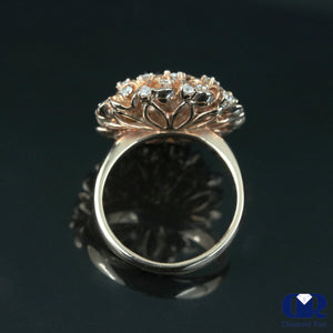 0.70 Ct Diamond Flower Blossomed Cocktail Ring Right Hand Ring I4K Gold - Diamond Rise Jewelry