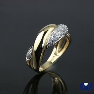 Diamond Wedding Band Ring Twisted Style In 18K Gold - Diamond Rise Jewelry