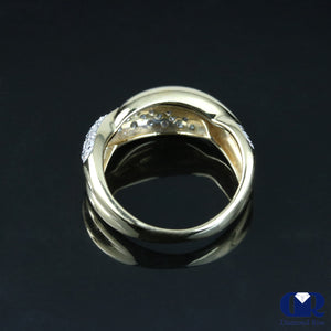 Diamond Wedding Band Ring Twisted Style In 18K Gold - Diamond Rise Jewelry