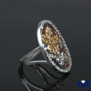 1.02 Ct Diamond Cocktail Ring Right Hand Ring In 14K Gold - Diamond Rise Jewelry