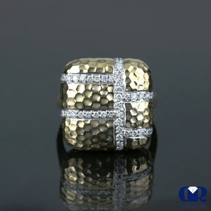 Diamond Handmade Cocktail Ring Maze Style In 14K Gold - Diamond Rise Jewelry