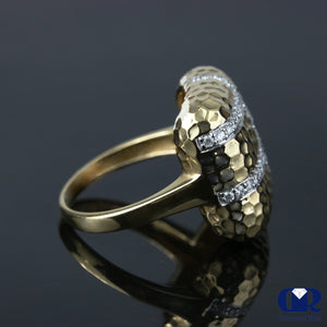 Diamond Handmade Cocktail Ring Maze Style In 14K Gold - Diamond Rise Jewelry