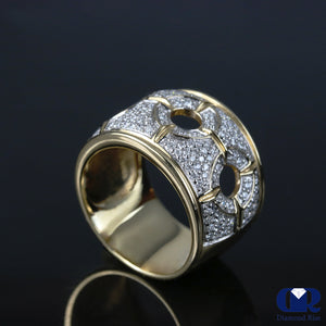 Large Diamond Cocktail Ring Right Hand Ring In 14K Gold - Diamond Rise Jewelry