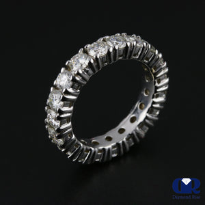 Women's Round Cut Diamond Eternity Wedding Band Anniversary Ring In 14K White Gold - Diamond Rise Jewelry
